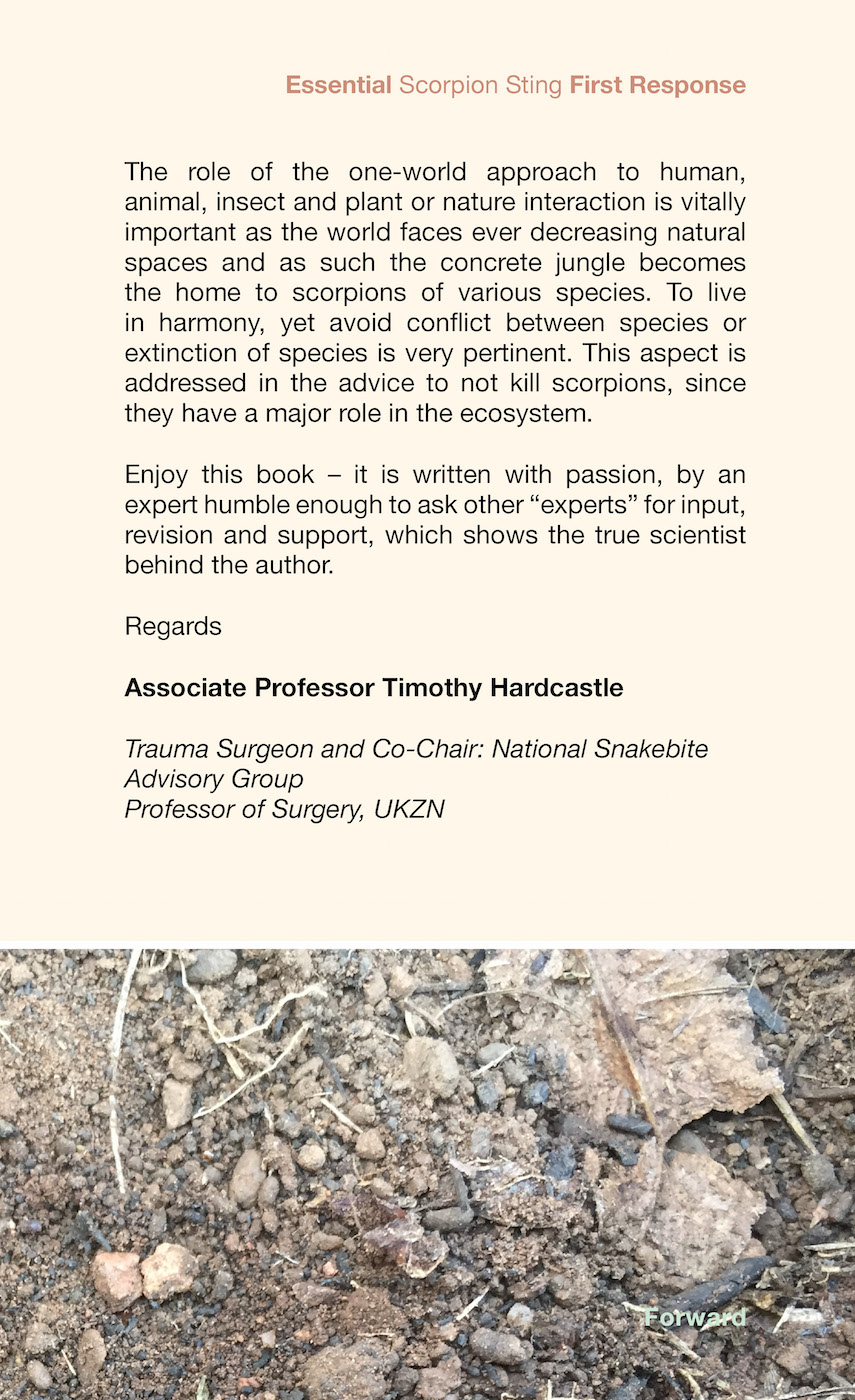 Scorpion Sting First Response Book Spider Scorpion Of Southern Africa