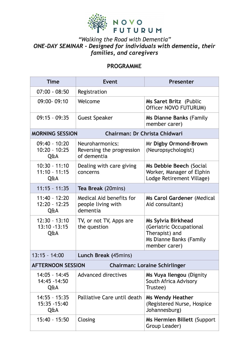 Dementia 2025 Programme